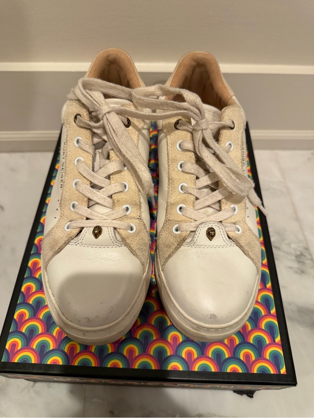 Kurt Geiger White Leather Sneakers